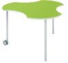 Metalliform Connect Shaped Table with Castors - 940 x 890mm - Tangy Green