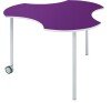 Metalliform Connect Shaped Table with Castors - 940 x 890mm - Purple