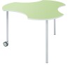 Metalliform Connect Shaped Table with Castors - 940 x 890mm - Soft Lime