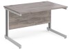 Gentoo Rectangular Desk with Cable Managed Legs - 1200mm x 800mm - Grey Oak