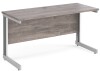 Gentoo Rectangular Desk with Cable Managed Legs - 1400mm x 600mm - Grey Oak