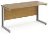 Gentoo Rectangular Desk with Cable Managed Legs - 1400mm x 600mm - Oak