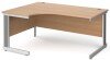 Gentoo Corner Desk with Cable Managed Leg 1600 x 1200mm - Beech