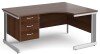 Gentoo Corner Desk with 3 Drawer Pedestal and Cable Managed Leg 1600 x 1200mm - Walnut