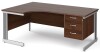 Gentoo Corner Desk with 3 Drawer Pedestal and Cable Managed Leg 1800 x 1200mm - Walnut