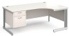 Gentoo Corner Desk with 2 Drawer Pedestal and Cable Managed Leg 1800 x 1200mm - White