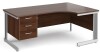 Gentoo Corner Desk with 3 Drawer Pedestal and Cable Managed Leg 1800 x 1200mm - Walnut