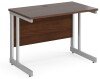 Gentoo Rectangular Desk with Twin Cantilever Legs - 1000mm x 600mm - Walnut