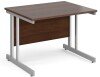 Gentoo Rectangular Desk with Twin Cantilever Legs - 1000mm x 800mm - Walnut