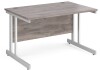 Gentoo Rectangular Desk with Twin Cantilever Legs - 1200mm x 800mm - Grey Oak