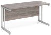 Gentoo Rectangular Desk with Twin Cantilever Legs - 1400mm x 600mm - Grey Oak