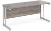 Gentoo Rectangular Desk with Twin Cantilever Legs - 1600mm x 600mm - Grey Oak