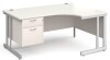 Gentoo Corner Desk with 2 Drawer Pedestal and Double Upright Leg 1600 x 1200mm - White