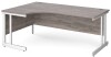 Gentoo Corner Desk with Double Upright Leg 1800 x 1200mm - Grey Oak