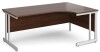 Gentoo Corner Desk with Double Upright Leg 1800 x 1200mm - Walnut