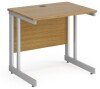 Gentoo Rectangular Desk with Twin Cantilever Legs - 800mm x 600mm - Oak