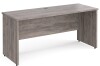 Gentoo Rectangular Desk with Panel End Legs - 1600mm x 600mm - Grey Oak