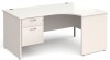 Gentoo Corner Desk with 2 Drawer Pedestal and Panel End Leg 1600 x 1200mm - White