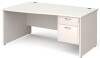Gentoo Wave Desk with 2 Drawer Pedestal and Panel End Leg 1600 x 990mm - White