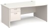 Gentoo Wave Desk with 2 Drawer Pedestal and Panel End Leg 1600 x 990mm - White