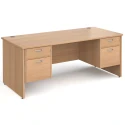 Gentoo Rectangular Desk with Panel End Legs, 2 and 2 Drawer Fixed Pedestals - 1800mm x 800mm