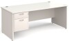 Gentoo Rectangular Desk with Panel End Legs and 2 Drawer Fixed Pedestal - 1800mm x 800mm - White