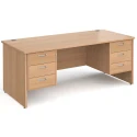 Gentoo Rectangular Desk with Panel End Legs, 3 and 3 Drawer Fixed Pedestals - 1800mm x 800mm