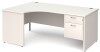 Gentoo Corner Desk with 2 Drawer Pedestal and Panel End Leg 1800 x 1200mm - White