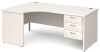 Gentoo Corner Desk with 3 Drawer Pedestal and Panel End Leg 1800 x 1200mm - White