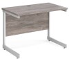 Gentoo Rectangular Desk with Single Cantilever Legs - 1000mm x 600mm - Grey Oak