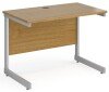 Gentoo Rectangular Desk with Single Cantilever Legs - 1000mm x 600mm - Oak