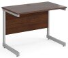 Gentoo Rectangular Desk with Single Cantilever Legs - 1000mm x 600mm - Walnut