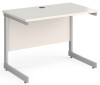 Gentoo Rectangular Desk with Single Cantilever Legs - 1000mm x 600mm - White