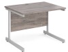 Gentoo Rectangular Desk with Single Cantilever Legs - 1000 x 800mm - Grey Oak