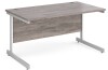 Gentoo Rectangular Desk with Single Cantilever Legs - 1400 x 800mm - Grey Oak