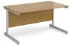 Gentoo Rectangular Desk with Single Cantilever Legs - 1400 x 800mm - Oak