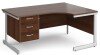 Gentoo Corner Desk with 3 Drawer Pedestal and Single Upright Leg 1600 x 1200mm - Walnut