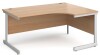 Gentoo Corner Desk with Single Upright Leg 1600 x 1200mm - Beech