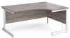 Gentoo Corner Desk with Single Upright Leg 1600 x 1200mm - Grey Oak