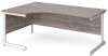Gentoo Corner Desk with Single Upright Leg 1800 x 1200mm - Grey Oak
