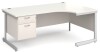 Gentoo Corner Desk with 2 Drawer Pedestal and Single Upright Leg 1800 x 1200mm - White