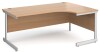 Gentoo Corner Desk with Single Upright Leg 1800 x 1200mm - Beech
