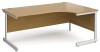 Gentoo Corner Desk with Single Upright Leg 1800 x 1200mm - Oak