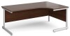 Gentoo Corner Desk with Single Upright Leg 1800 x 1200mm - Walnut