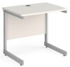 Gentoo Rectangular Desk with Single Cantilever Legs - 800mm x 600mm - White
