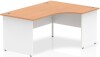 Dynamic Impulse Two Tone Corner Desk with Panel End Legs - 1600 x 1200mm - Oak