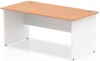 Dynamic Impulse Two-Tone Rectangular Desk with Panel End Legs - 1600mm x 600mm - Oak