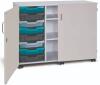 Monarch Premium Mobile 8 Shallow Tray Unit with 2 Shelf Compartment and Doors - Grey