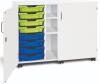 Monarch Premium Mobile 8 Shallow Tray Unit with 2 Shelf Compartment and Doors - White