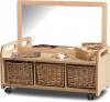 Millhouse Mobile Mirror Storage Unit with 3 Baskets